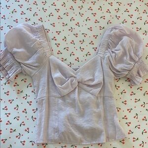 Nine West Light Purple Puff Sleeve Blouse